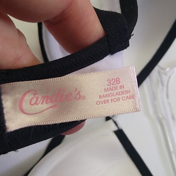 Candie's Padded Push-Up Bra, White + Black, Size 32A - Picture 7 of 8